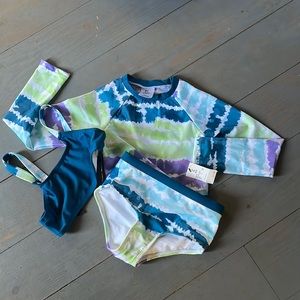 NWT Girls Size XS (4/5) Art Class 3pc Swim Set